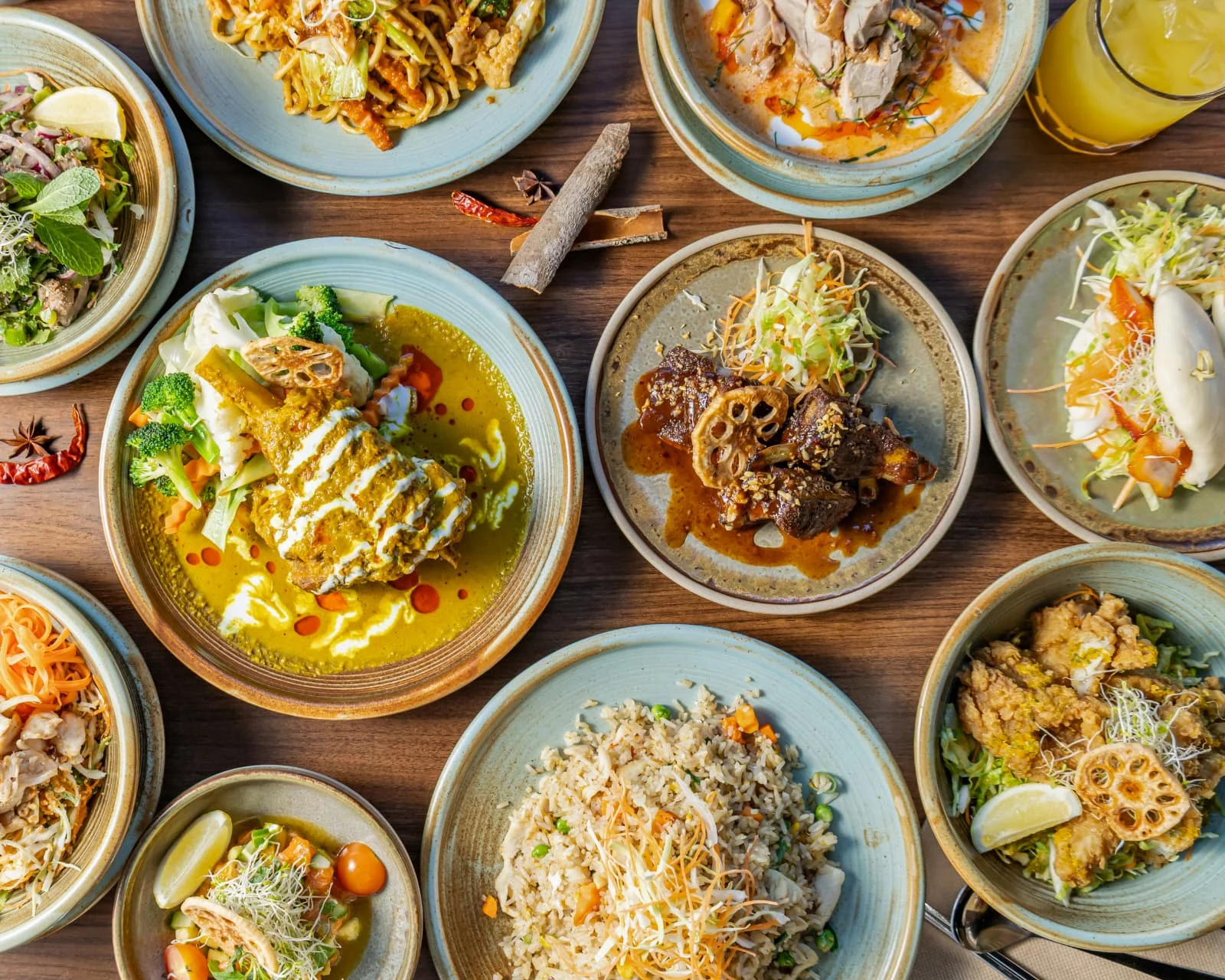 A shared spread of Hanoi 90s dishes